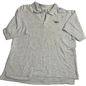 VINTAGE Reebok Polo Shirt Adult‎ Gray Classic Fit Cotton Casual Logo Men’s XXL